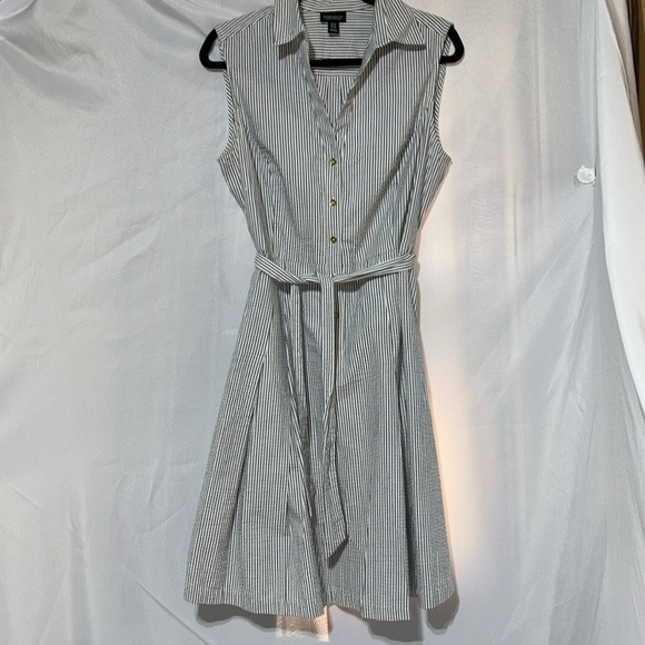 JONES & CO Jones New York Dresses & Skirts - JONES & CO Jones New York Nautical Pleated Sleeveless Stripe Shirt Dress Size 12